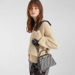 FENDI Peekaboo ISeeU Petite Dark blue denim-effect FF jacquard bag - Image 2